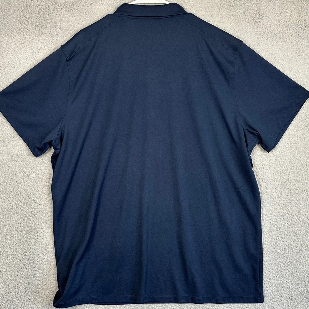 Nike Dri-FIT Polo Shirt Men 2XL Navy Blue Performance Golf Athletic Rugby Swoosh